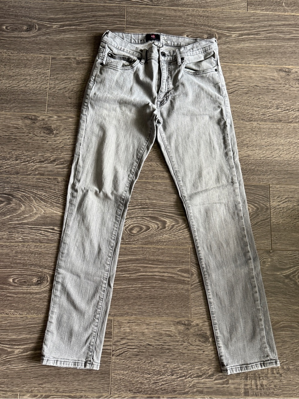 Quiksilver Men's Light Gray Slim Straight Jeans
